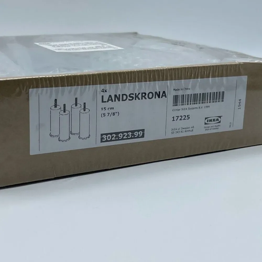 IKEA LANDSKRONA silver chair sofa legs - Set of 4 - brand new 15cm